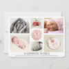 Watercolor Pink Monogram Photo Collage Girl Birth Announcement - Image 3