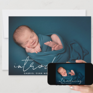 Introducing Script Photo Overlay Baby Birth Announcement