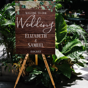 Rustic Wood Wedding Welcome Sign