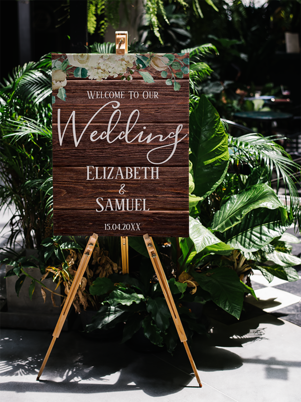 Rustic Wood Wedding Welcome Sign