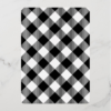 Custom Photo Black White Tartan Plaid Xmas Foil Holiday Card - Image 2