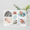 Watercolor Blue Monogram Photo Collage Boy Birth Announcement - Image 3