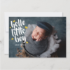 Hello little boy Gold Heart Photo Collage Birth Announcement - Image 5