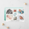 Watercolor Blue Monogram Photo Collage Boy Birth Announcement - Image 4