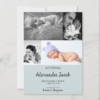 Hello My Name Is Photo Collage Blue Crown BIrth Announcement - Image 3