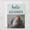 Hello My Name Is Photo Collage Blue Crown BIrth Announcement - Image 4