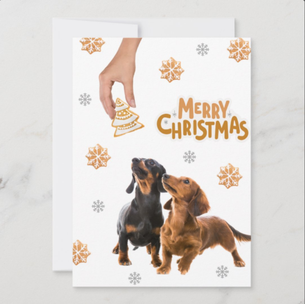 Dachshund Christmas Cookies Dog Xmas Card