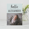 Hello My Name Is Photo Collage Blue Crown BIrth Announcement - Image 2