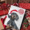 Dachshund Wiener Dog Pet Snowflake Christmas Holiday Card - Image 2