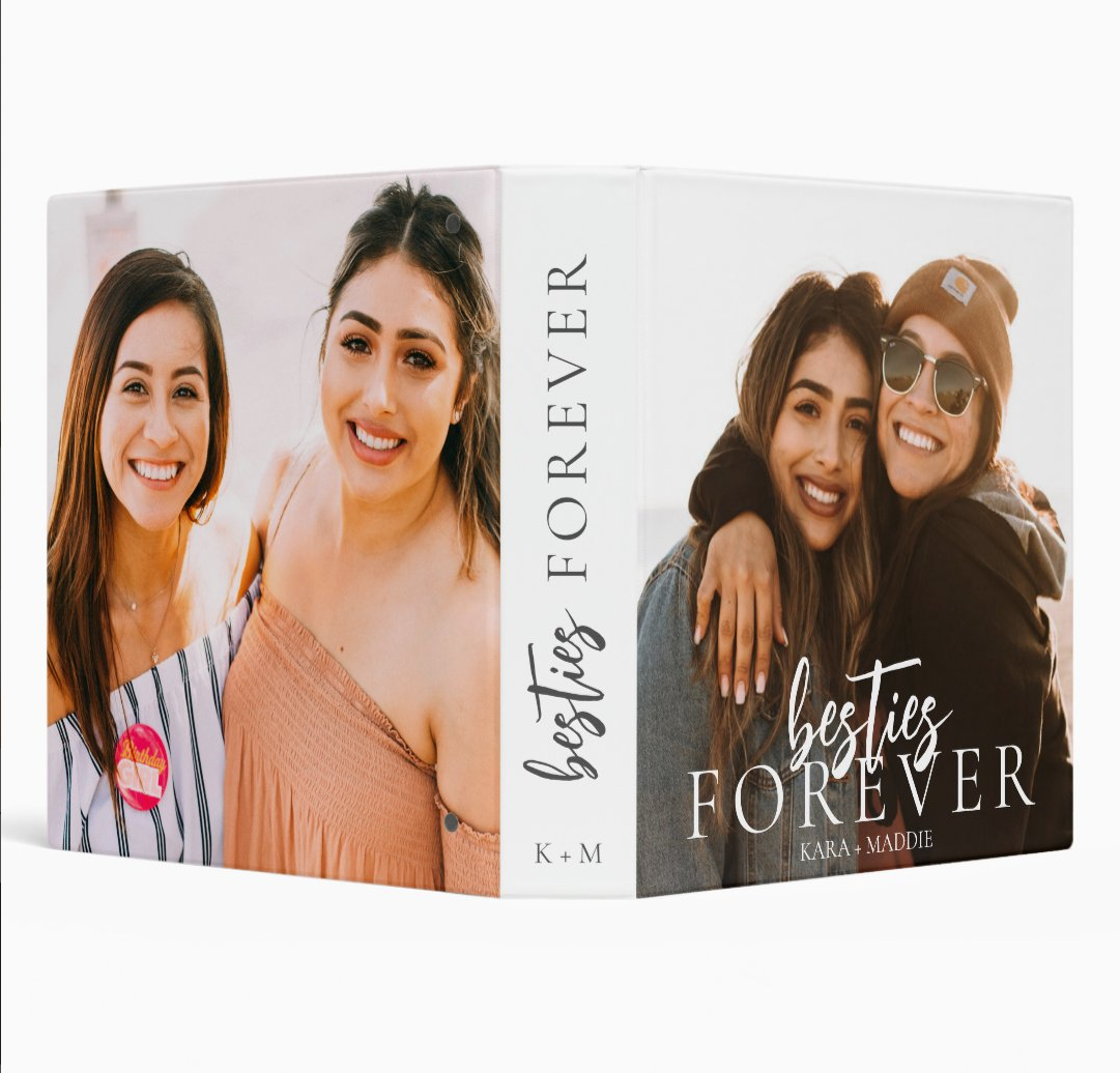 Best Friends Custom Photo Binder BFF Gift - Pretty Greetings